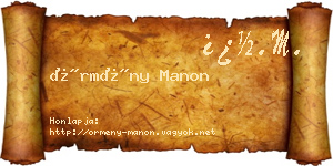Örmény Manon névjegykártya